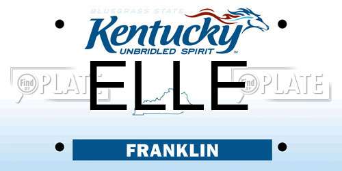 ELLE Kentucky License Plate