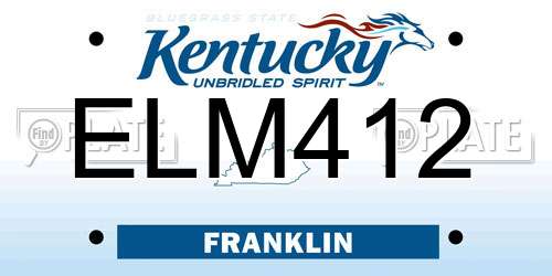 ELM412 Kentucky License Plate