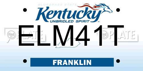 ELM41T Kentucky License Plate