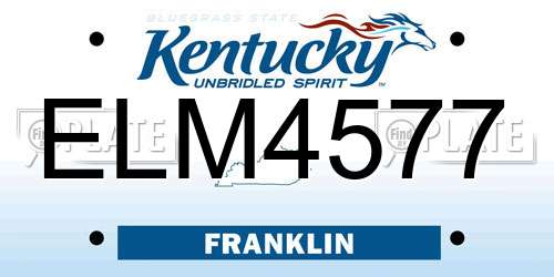 ELM4577 Kentucky License Plate