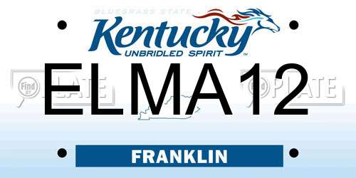 ELMA12 Kentucky License Plate
