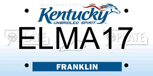 ELMA17 Kentucky License Plate
