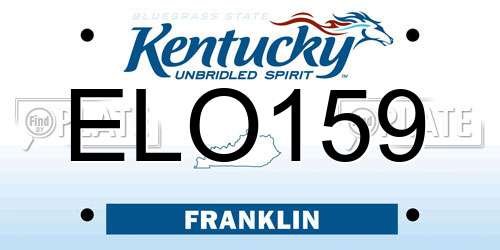 ELO159 Kentucky License Plate