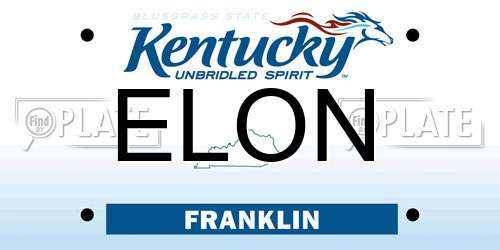 ELON Kentucky License Plate