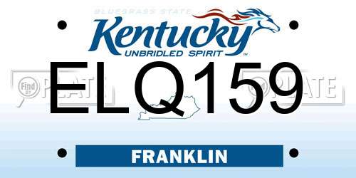 ELQ159 Kentucky License Plate