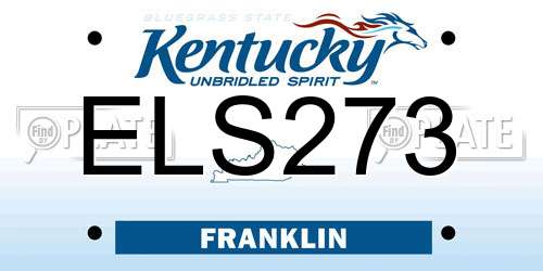 ELS273 Kentucky License Plate