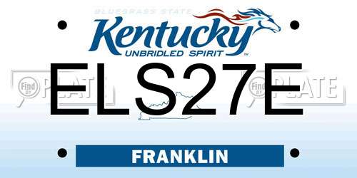 ELS27E Kentucky License Plate