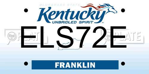 ELS72E Kentucky License Plate