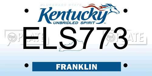 ELS773 Kentucky License Plate