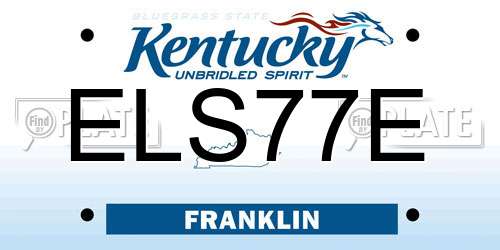 ELS77E Kentucky License Plate