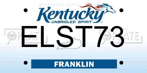 ELST73 Kentucky License Plate