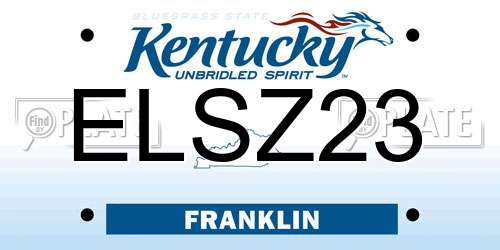ELSZ23 Kentucky License Plate