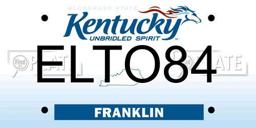 ELTO84 Kentucky License Plate