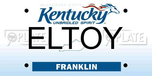 ELTOY Kentucky License Plate