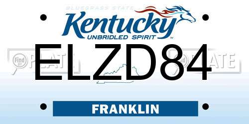 ELZD84 Kentucky License Plate