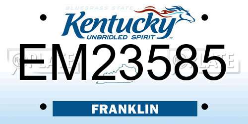EM23585 Kentucky License Plate