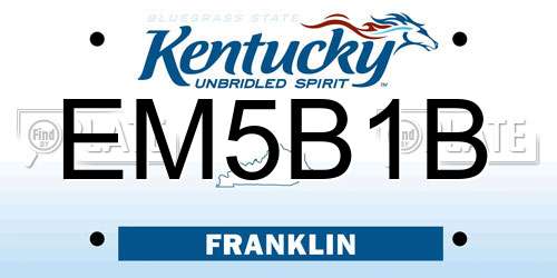 EM5B1B Kentucky License Plate