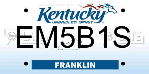 EM5B1S Kentucky License Plate