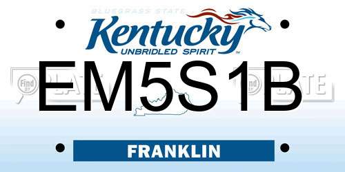 EM5S1B Kentucky License Plate
