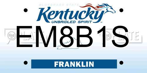 EM8B1S Kentucky License Plate