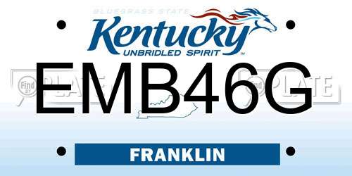 EMB46G Kentucky License Plate