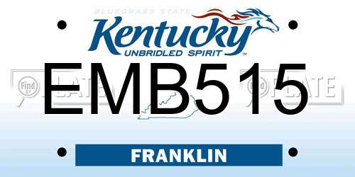 EMB515 Kentucky License Plate