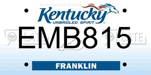 EMB815 Kentucky License Plate