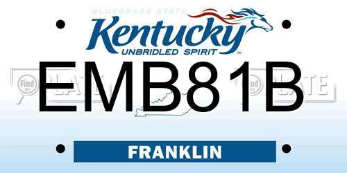 EMB81B Kentucky License Plate