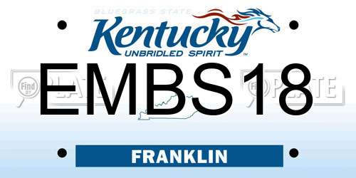 EMBS18 Kentucky License Plate