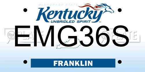 EMG36S Kentucky License Plate