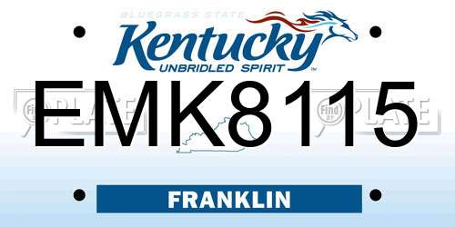 EMK8115 Kentucky License Plate