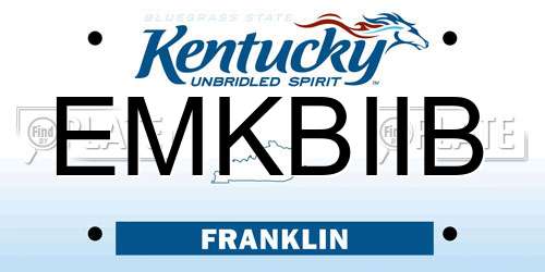 EMKBIIB Kentucky License Plate