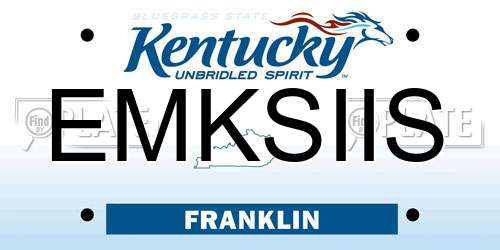 EMKSIIS Kentucky License Plate