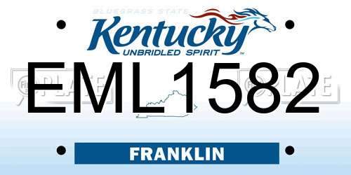 EML1582 Kentucky License Plate