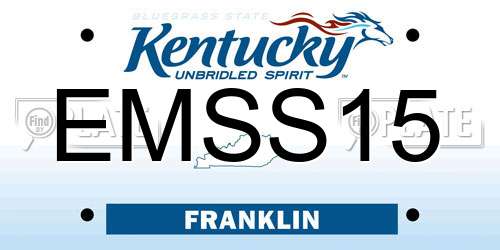 EMSS15 Kentucky License Plate