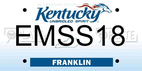 EMSS18 Kentucky License Plate