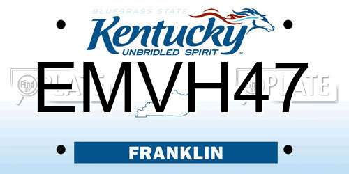 EMVH47 Kentucky License Plate