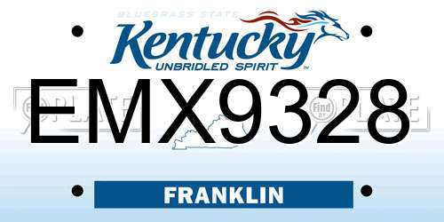 EMX9328 Kentucky License Plate