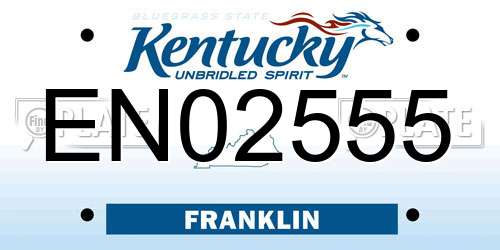 EN02555 Kentucky License Plate