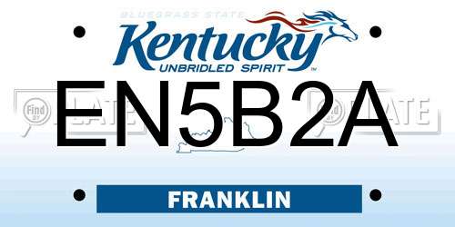 EN5B2A Kentucky License Plate