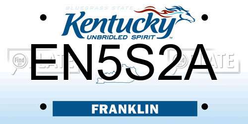 EN5S2A Kentucky License Plate