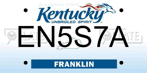 EN5S7A Kentucky License Plate