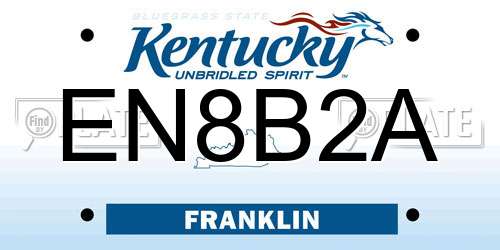 EN8B2A Kentucky License Plate