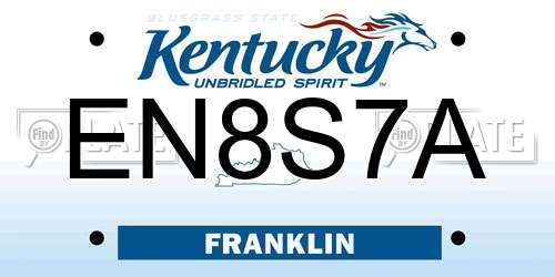 EN8S7A Kentucky License Plate