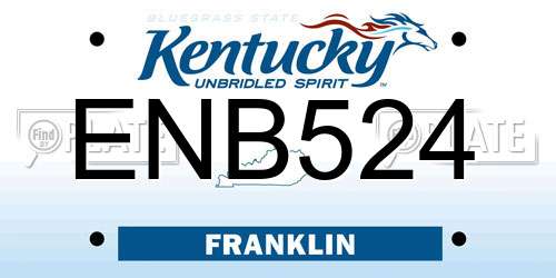 ENB524 Kentucky License Plate