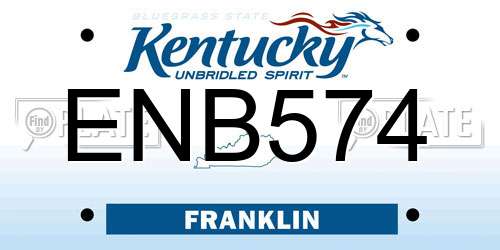 ENB574 Kentucky License Plate