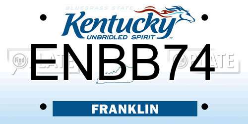 ENBB74 Kentucky License Plate