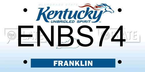 ENBS74 Kentucky License Plate