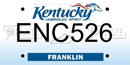 ENC526 Kentucky License Plate