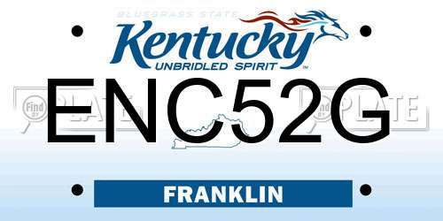 ENC52G Kentucky License Plate